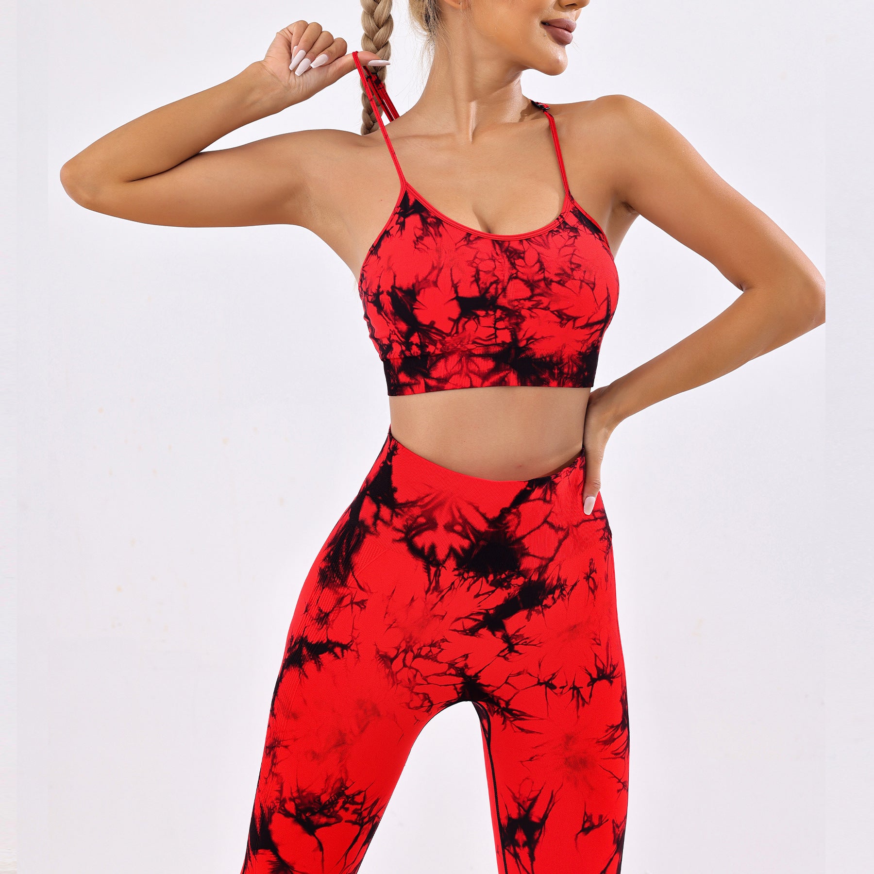 Wholesale Tie Dye Seamless Set Yoga Clothes