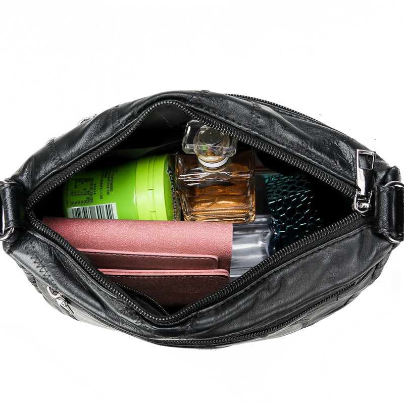 Wholesale Multi-layered Soft Leather Shoulder Crossbody Bag