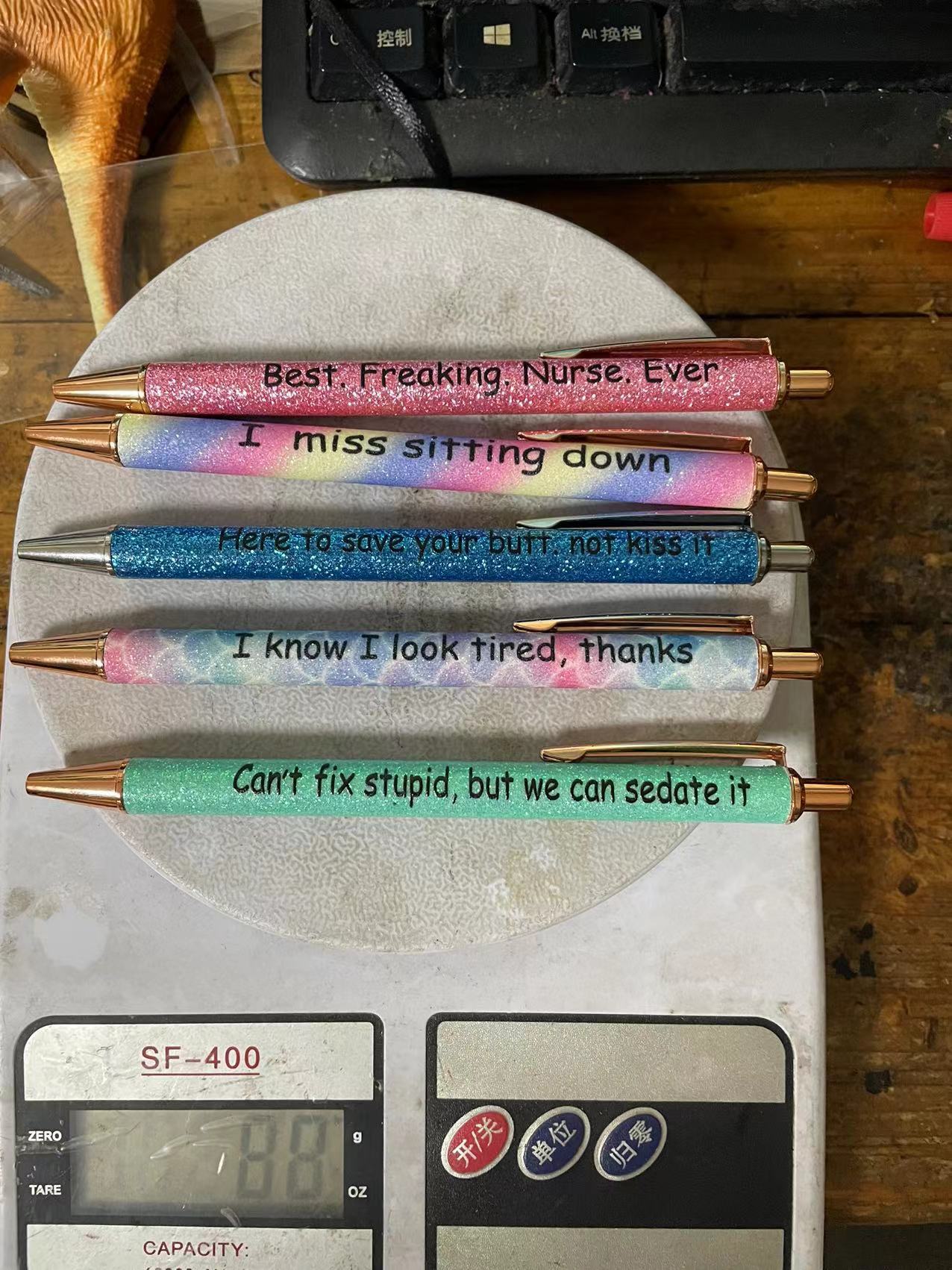 Wholesale 5pcs/7pcs/PACK Pens Funny Funny Week Leopard Print Ballpoint Pen Set