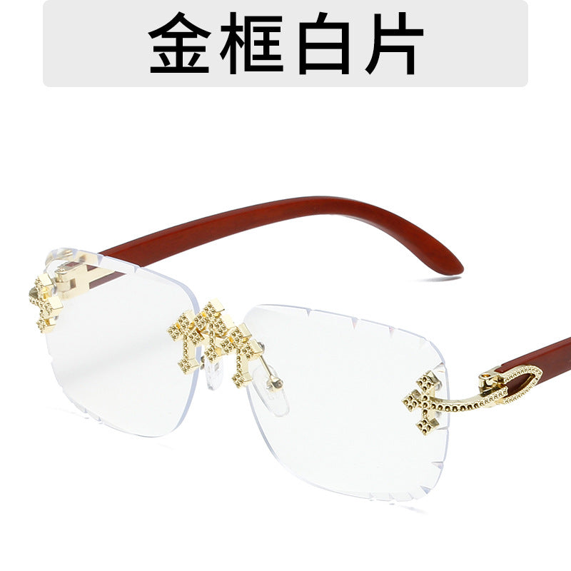 Wholesale Personalized frameless metal square lace sunglasses