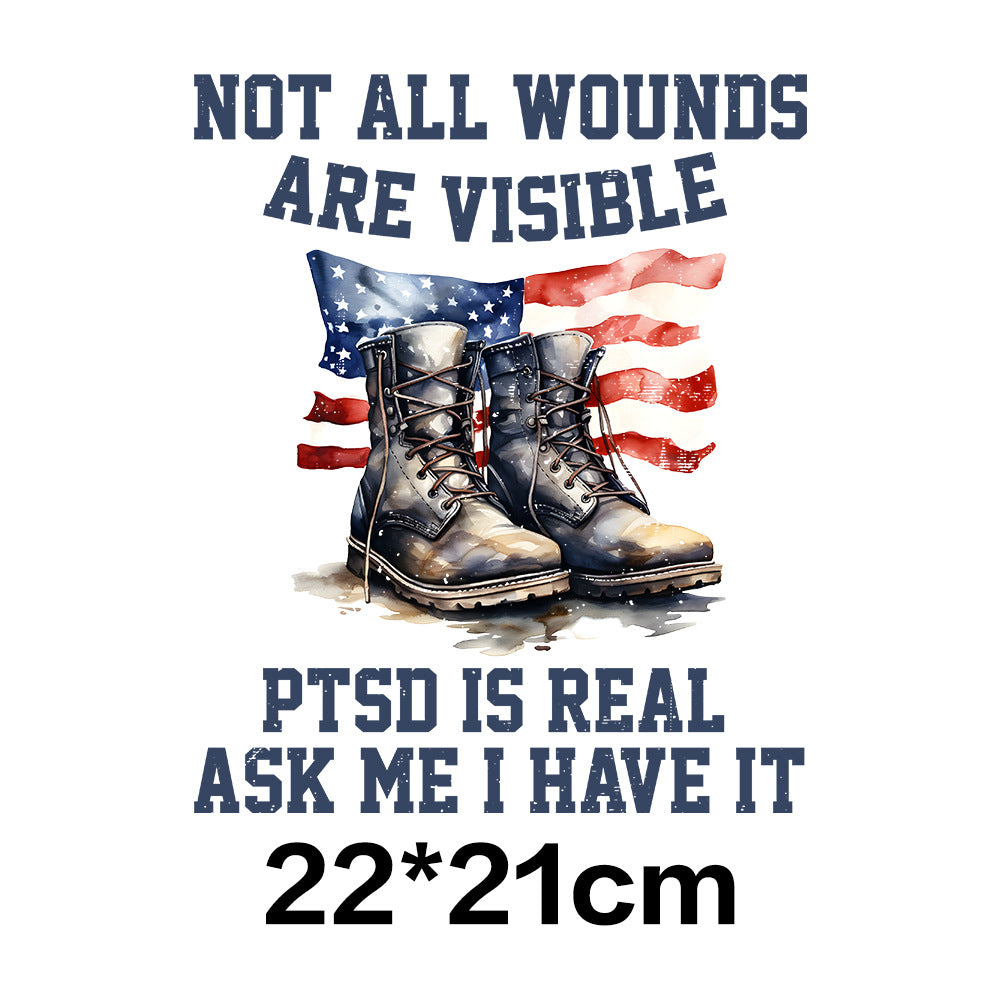 Wholesale Veteran  Letters UV DTF Ready To Press Transfers Wraps