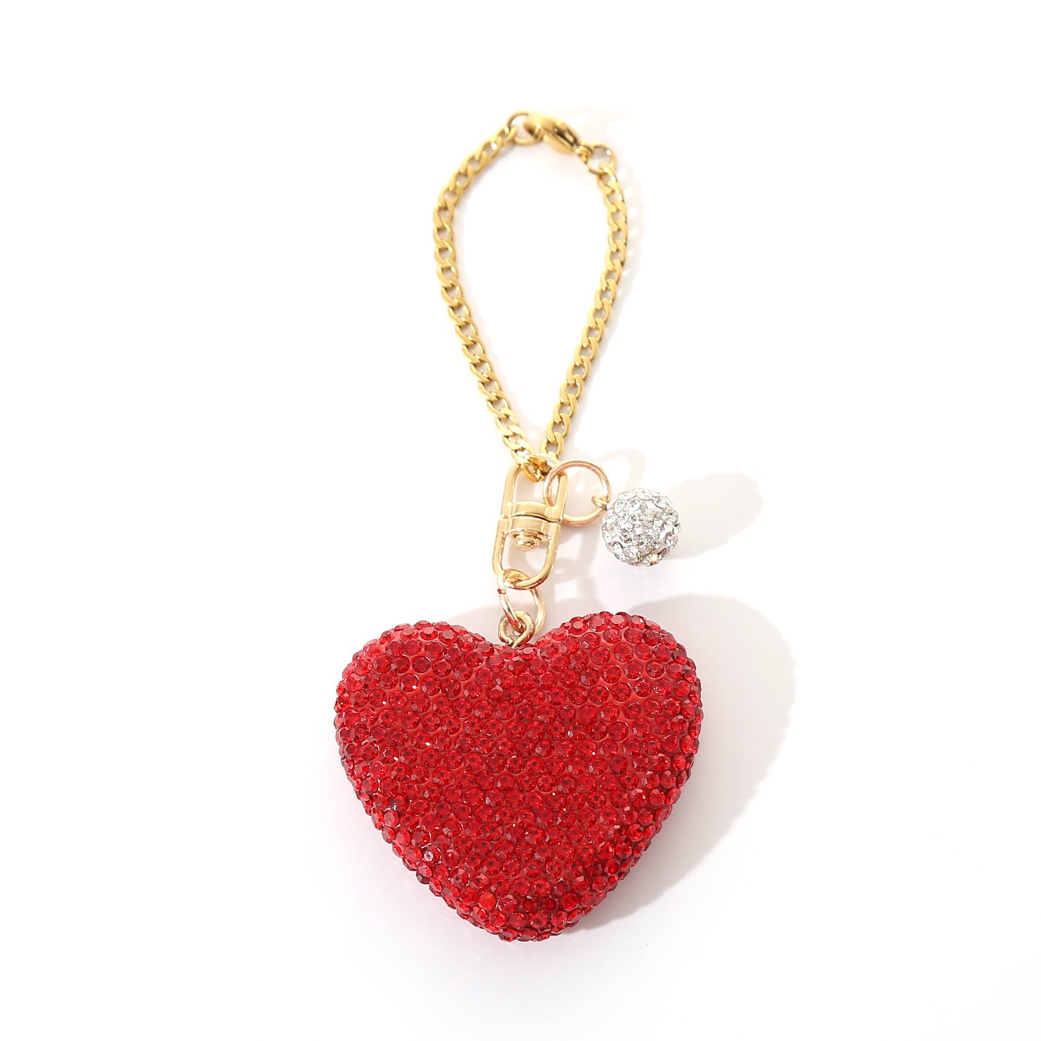 Wholesale Creative Love Fashion Water Diamond Peach Heart Car Keychains
