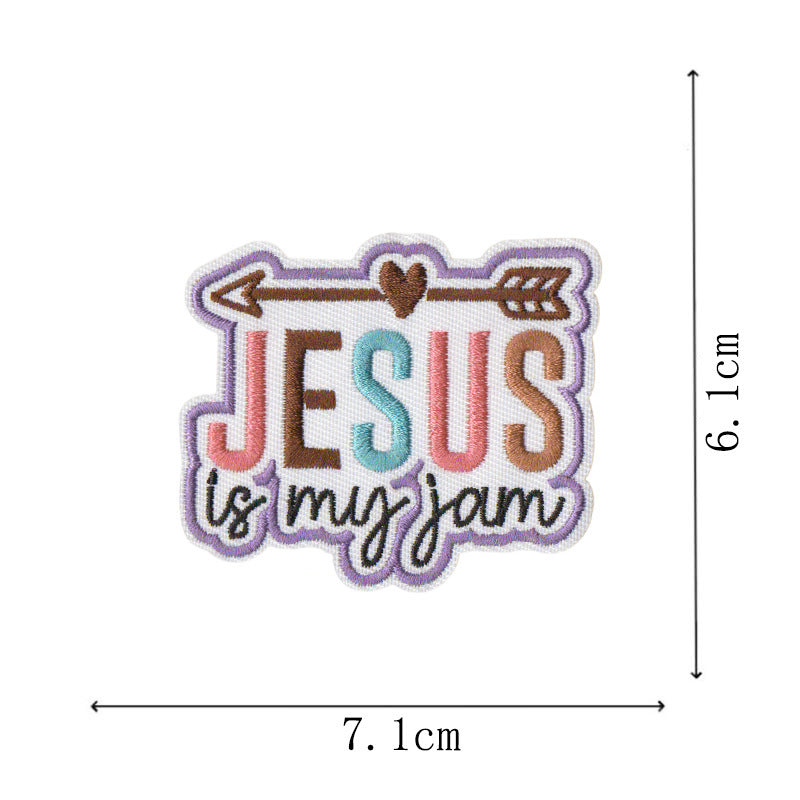 Wholesale Inspirational Bible Verse Iron On Embroidered Patches Set Of 9 Towel Decorative DIY Accessory