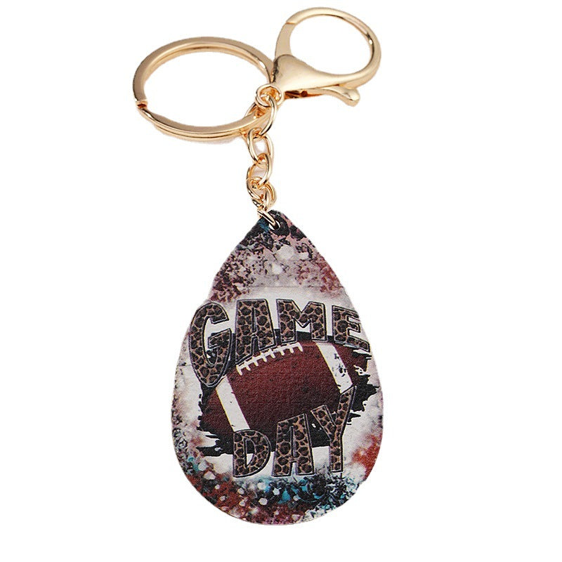 Llavero de fútbol de leopardo de metal al por mayor