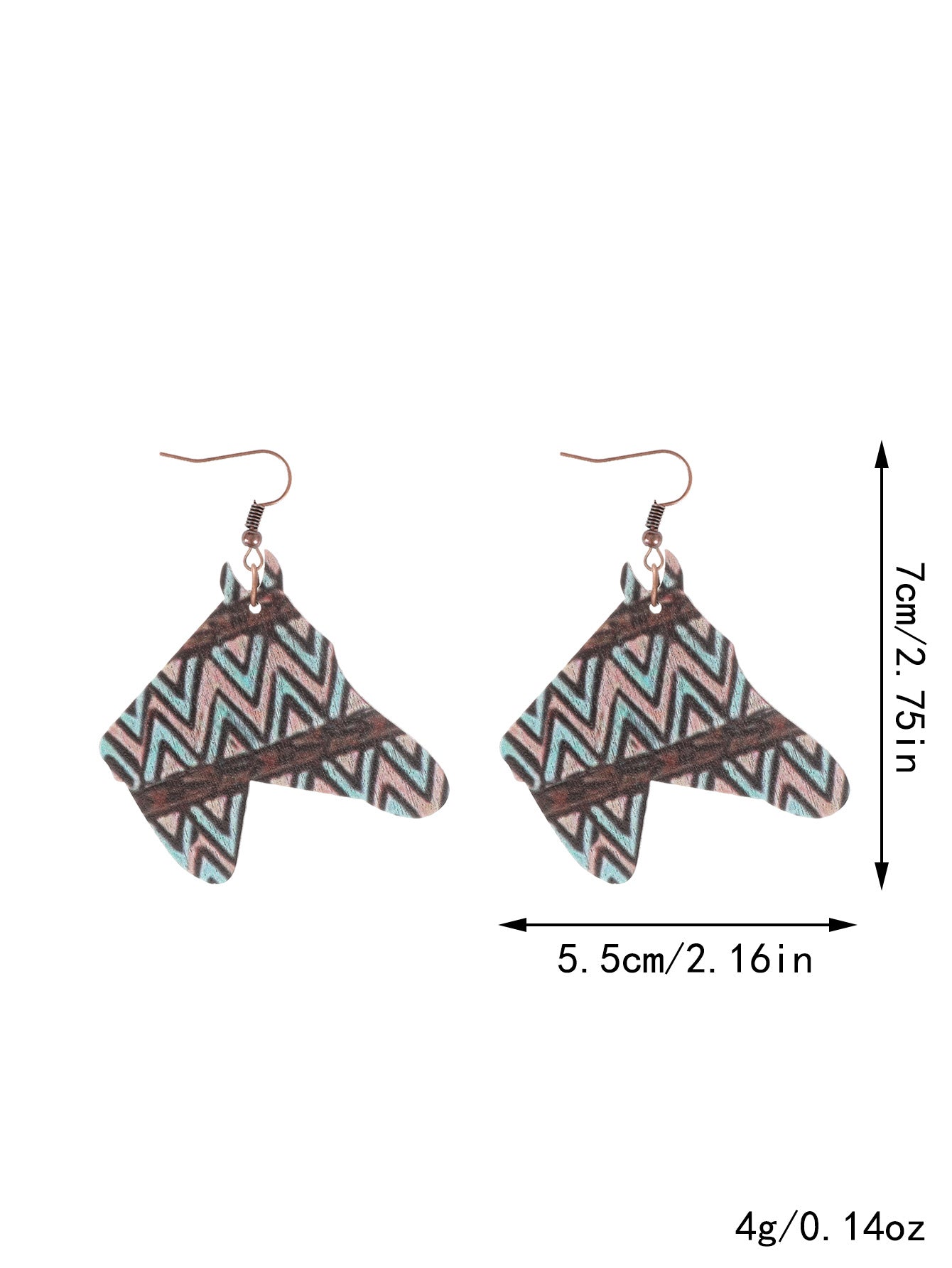 Wholesale Cross  Western Style  Cow Head Flower Pattern Wooden Earrings