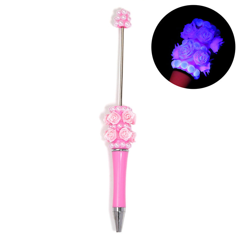 Wholesale 5pcs Heavy industry rose-shaped ballpoint pen Beadable Pen