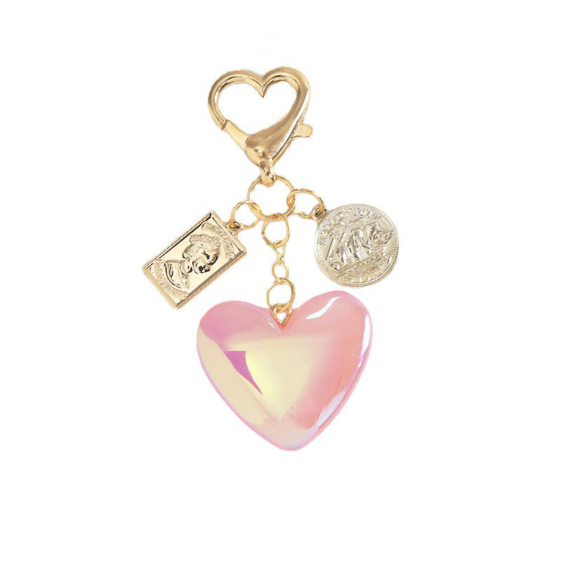 Wholesale Colorful Love Heart Metal Keychain