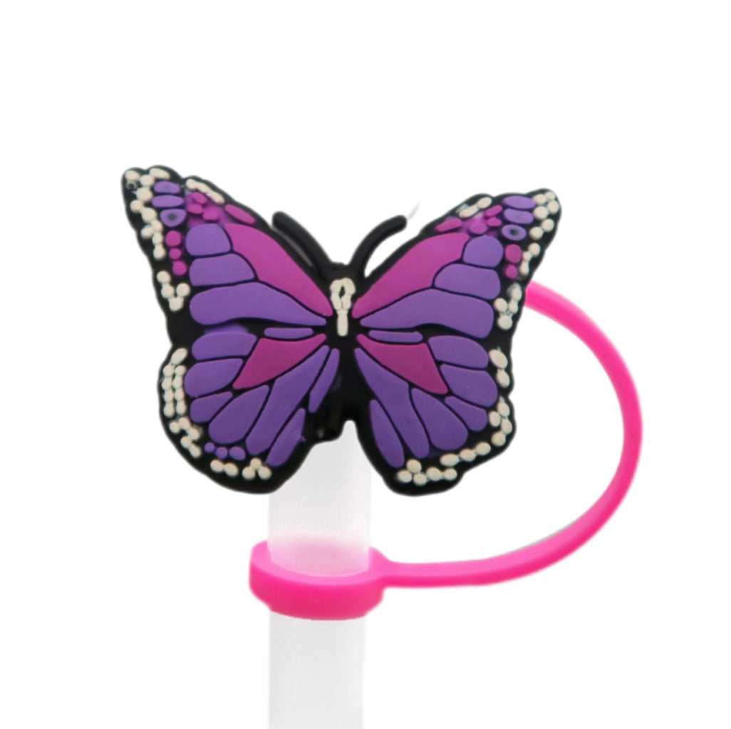 Wholesale 10pcs Butterfly Straw Cover Cute Cartoon Straw Cap Dust Plug