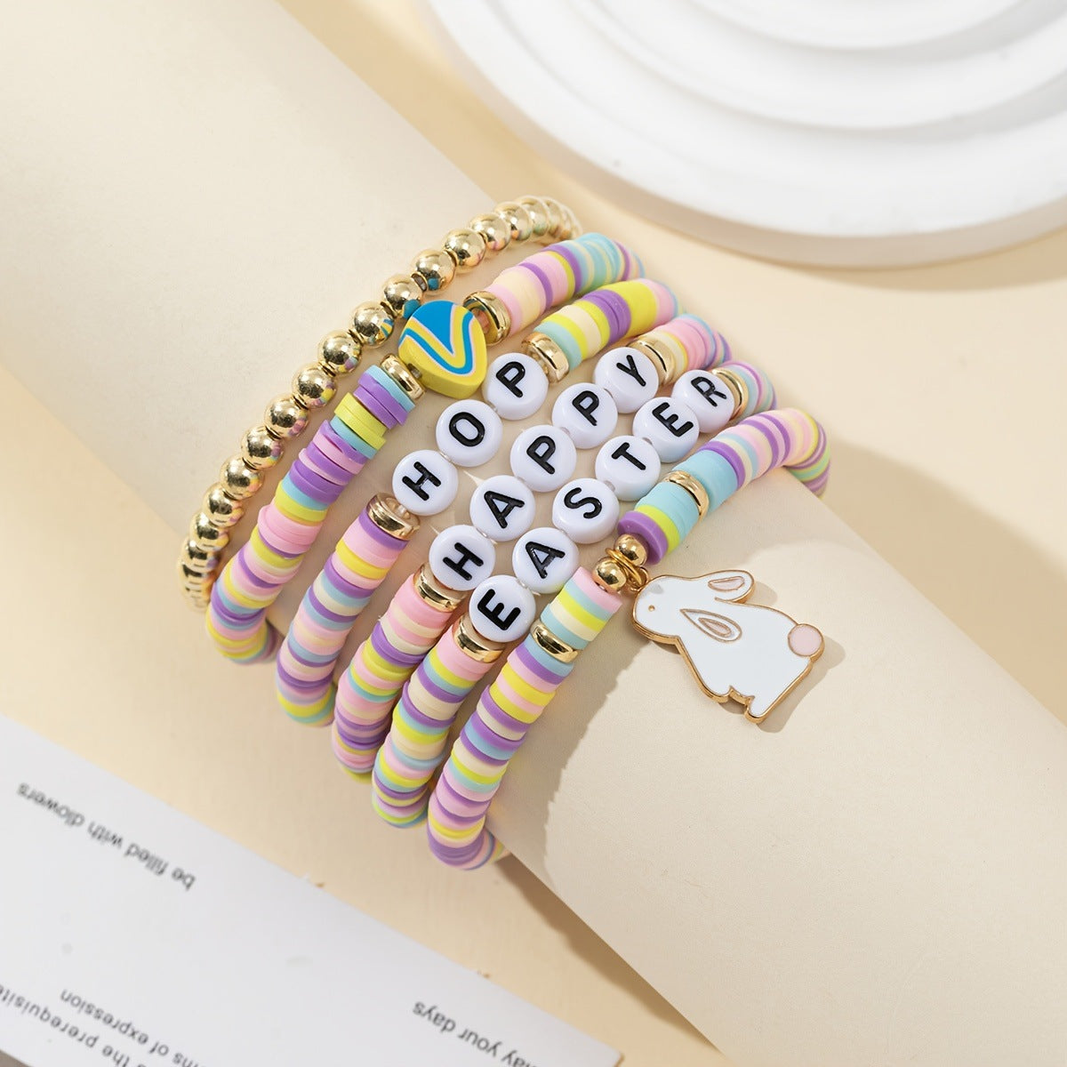 Wholesale Easter Rabbit Carrot Easter Egg Soft Ceramic Bracelet