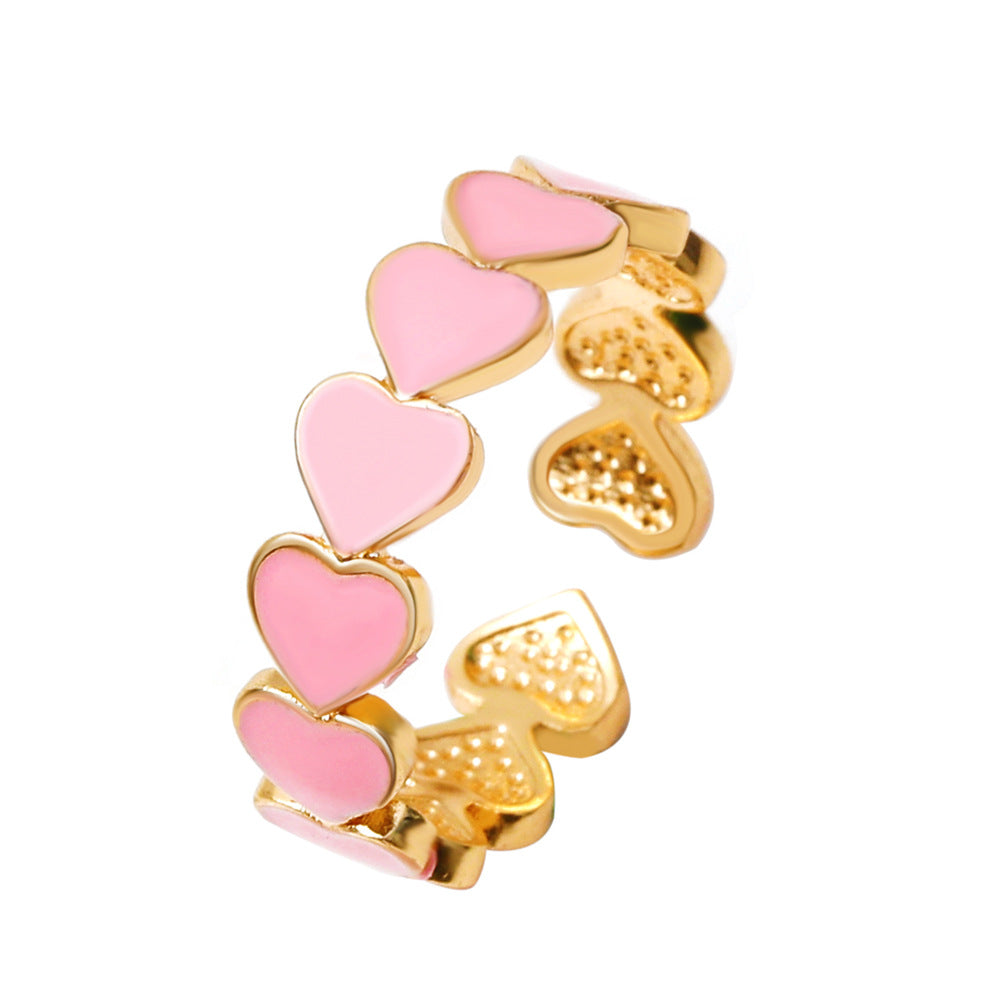 Wholesale Pink Heart Open Ring