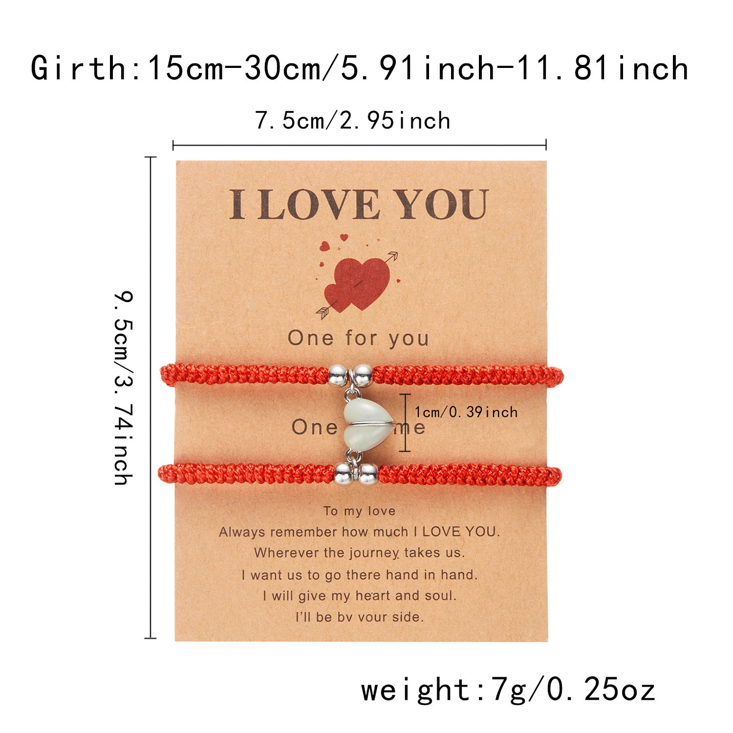 Wholesale Valentine' s Day Luminous Love Girlfriend Bracelet