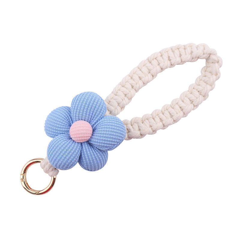 Wholesale Cute Flower Cotton Pure Handmade Heaving Keychain