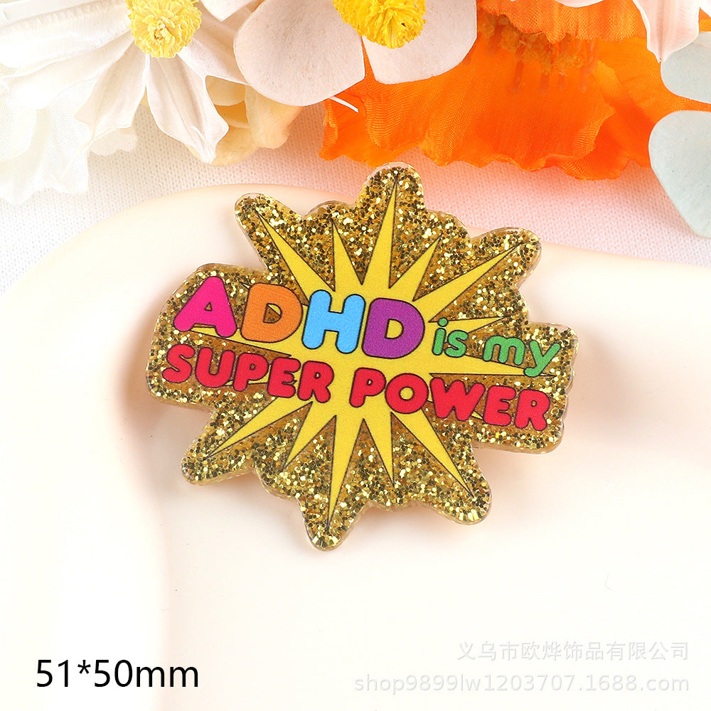 Wholesale 10pcs Cartoon letter pencil cute accessories acrylic