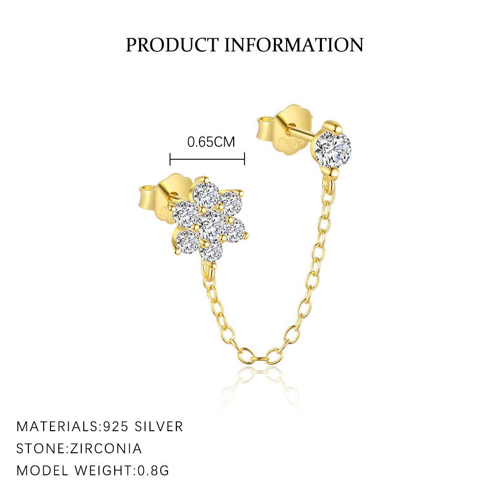 Wholesale Geometric Water Drop Zircon Earrings Ear Studs