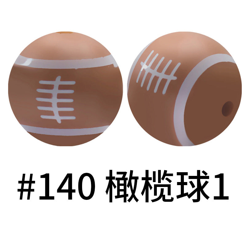 Wholesale 50pcs 16mm Print Silicone Beads Colorful Silicone Water Transfer Beads