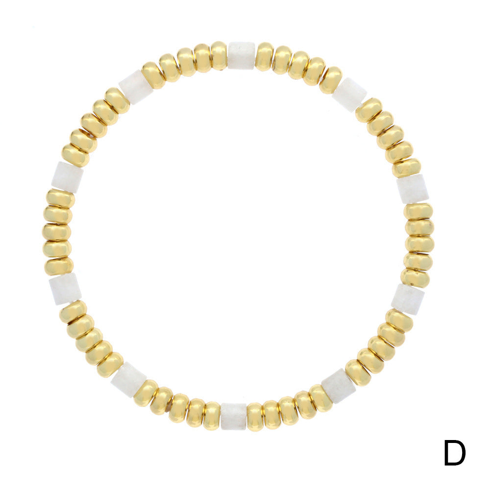 Wholesale Boho Colorful Stone Beads Stackable Elastic Cord Bracelet