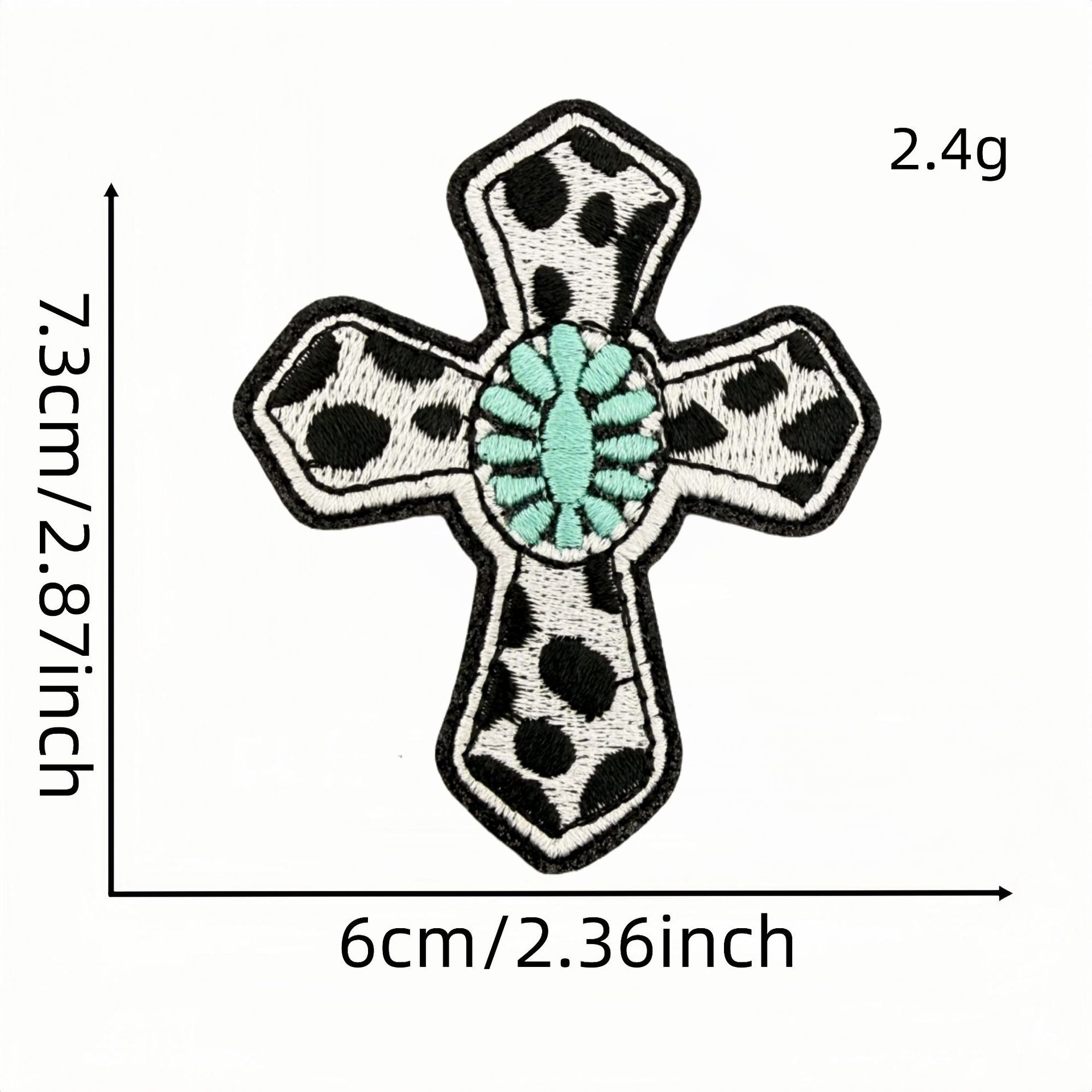 Wholesale Turquoise Western Cowboy Embroidered Iron On Patches Leopard Bow Plaid Heart Designs DIY Decorative Accent For Shoes Hats Everyday Use