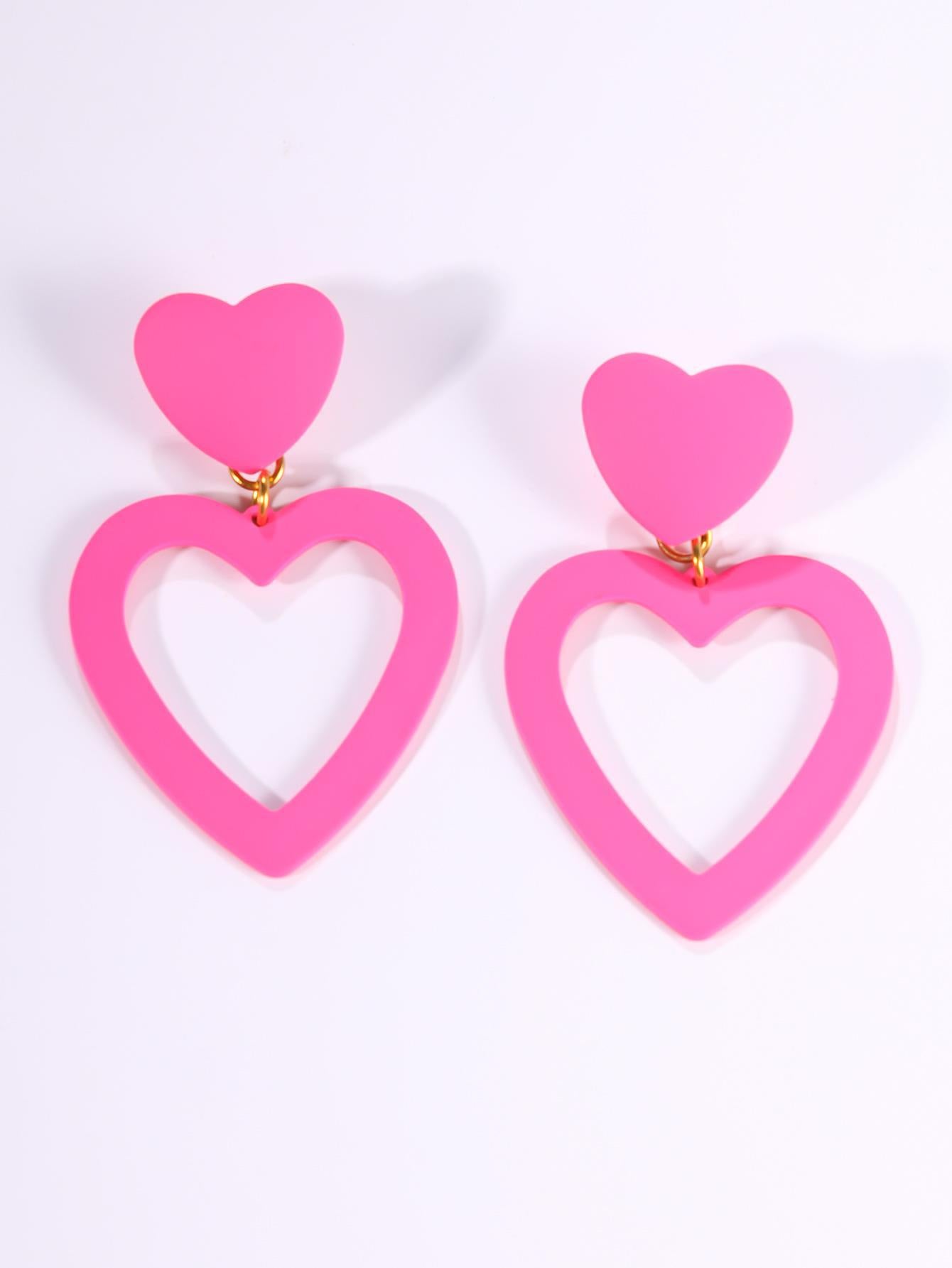 Wholesale Double Heart Earrings Pendant Heart Earrings Women Love Heart Pendant Earrings Valentine's Day Gift