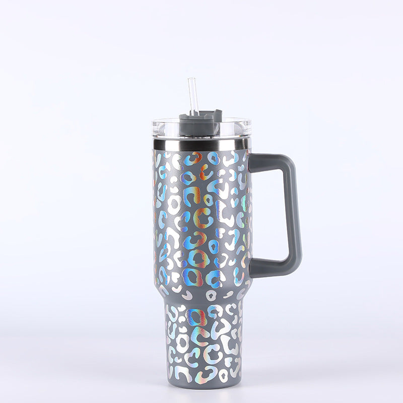 Wholesale Tumbler Ice Bullies Cup  Leopard Print Thermos Cup Straw Cup 40OZ Car Cup Ice Cup