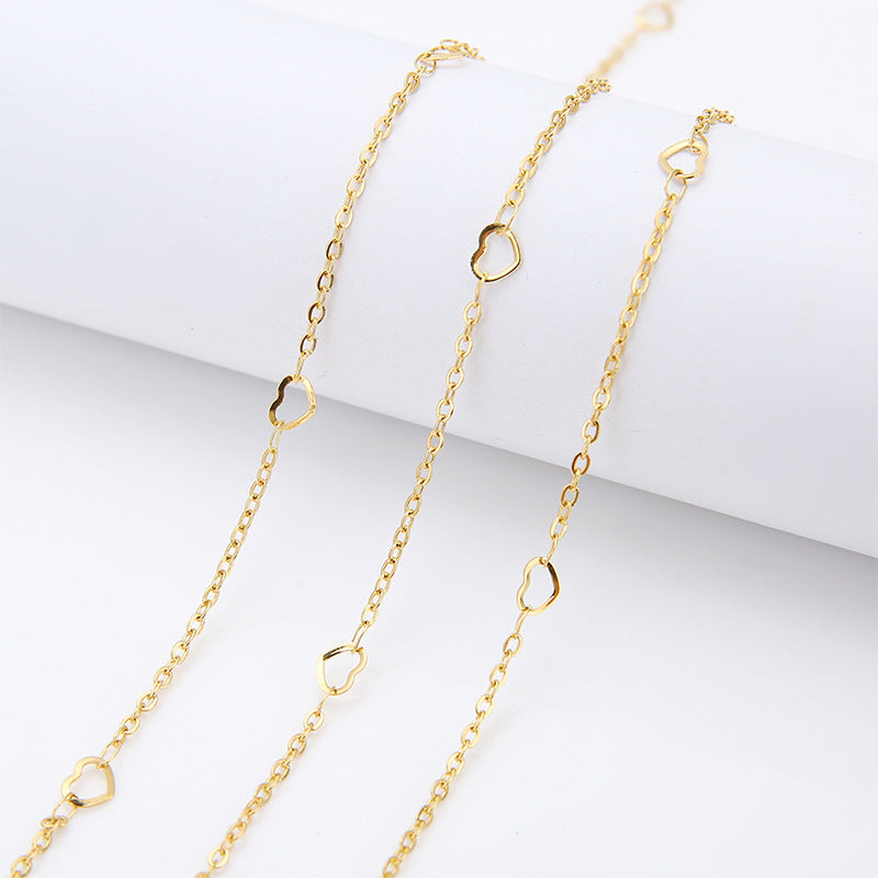 Wholesale 1.5mm 2PCS Love O-shaped Chain DIY Jewelry Pendant