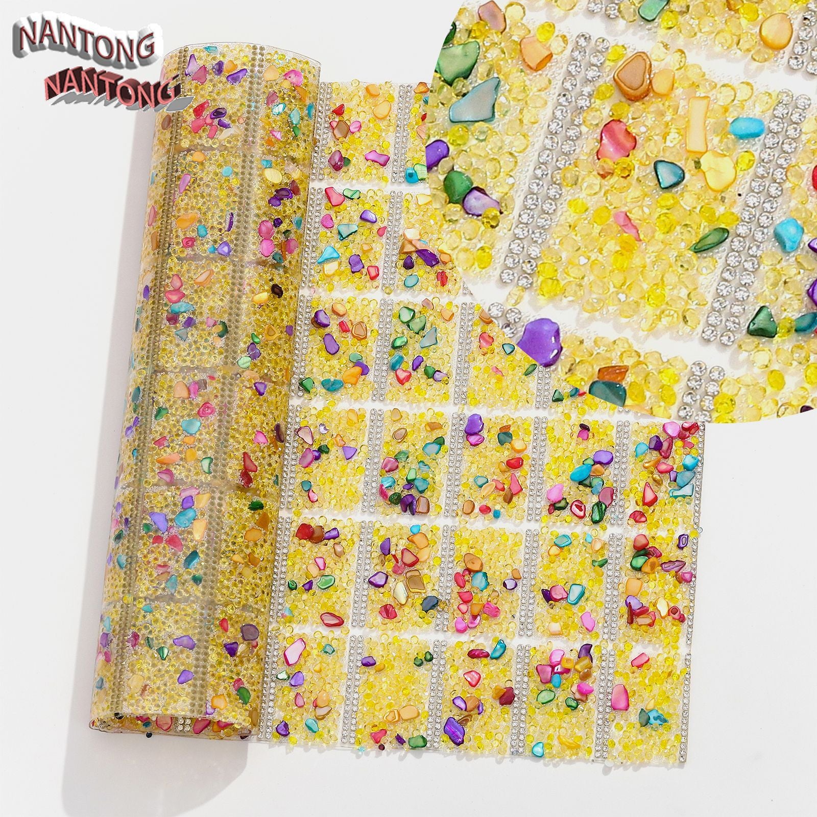 Wholesale Pointed bottom rhinestone with colored gravel hot melt adhesive double-sided square diamond piece Can Diy 84pcs Pens