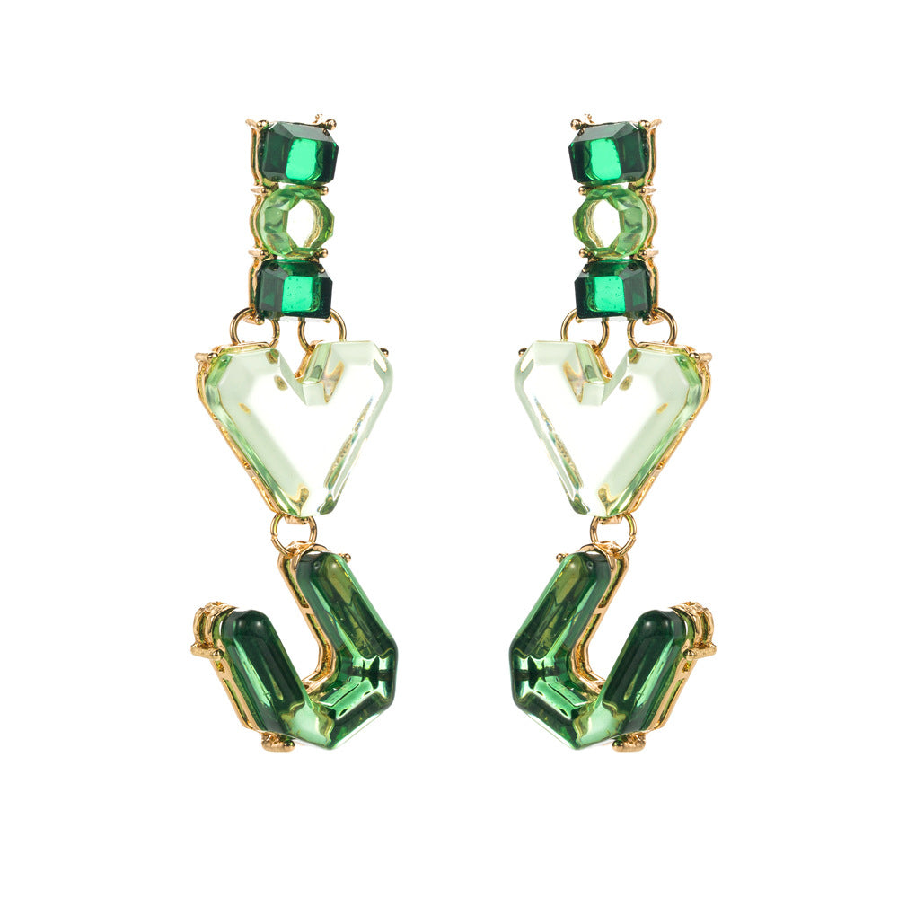 Wholesale Multi-layer Resin Letter Heart Earrings