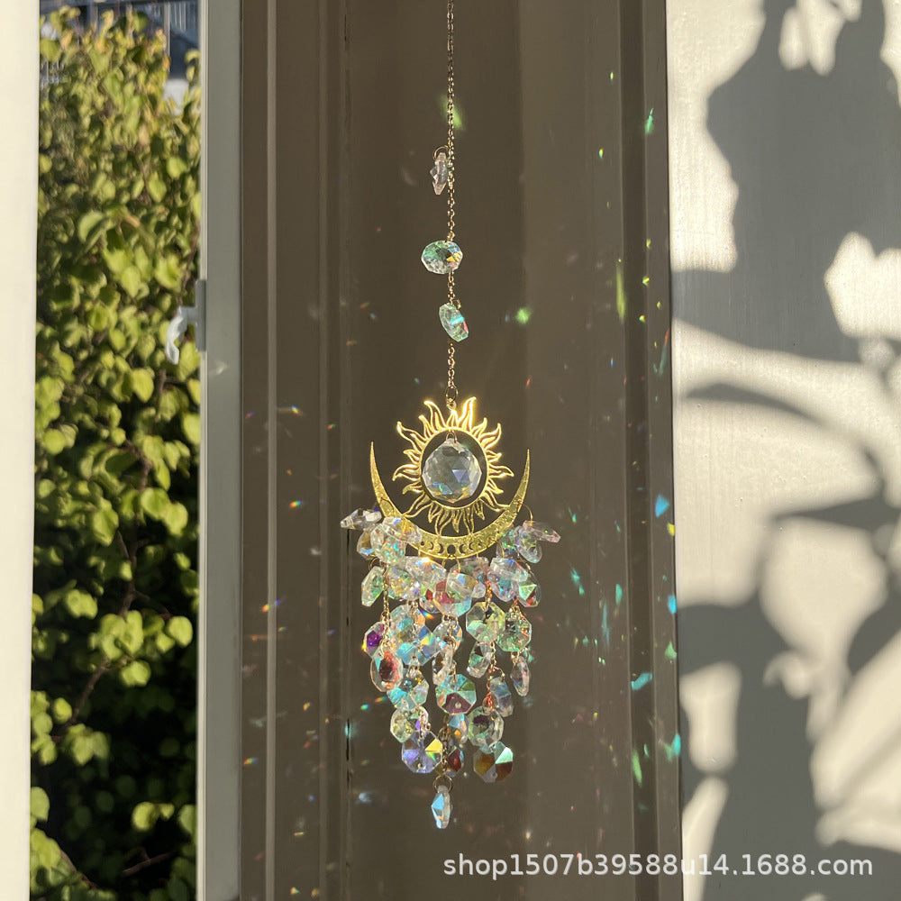 Wholesale Devil' s Eye Sun Moon Crystal Wind Chime