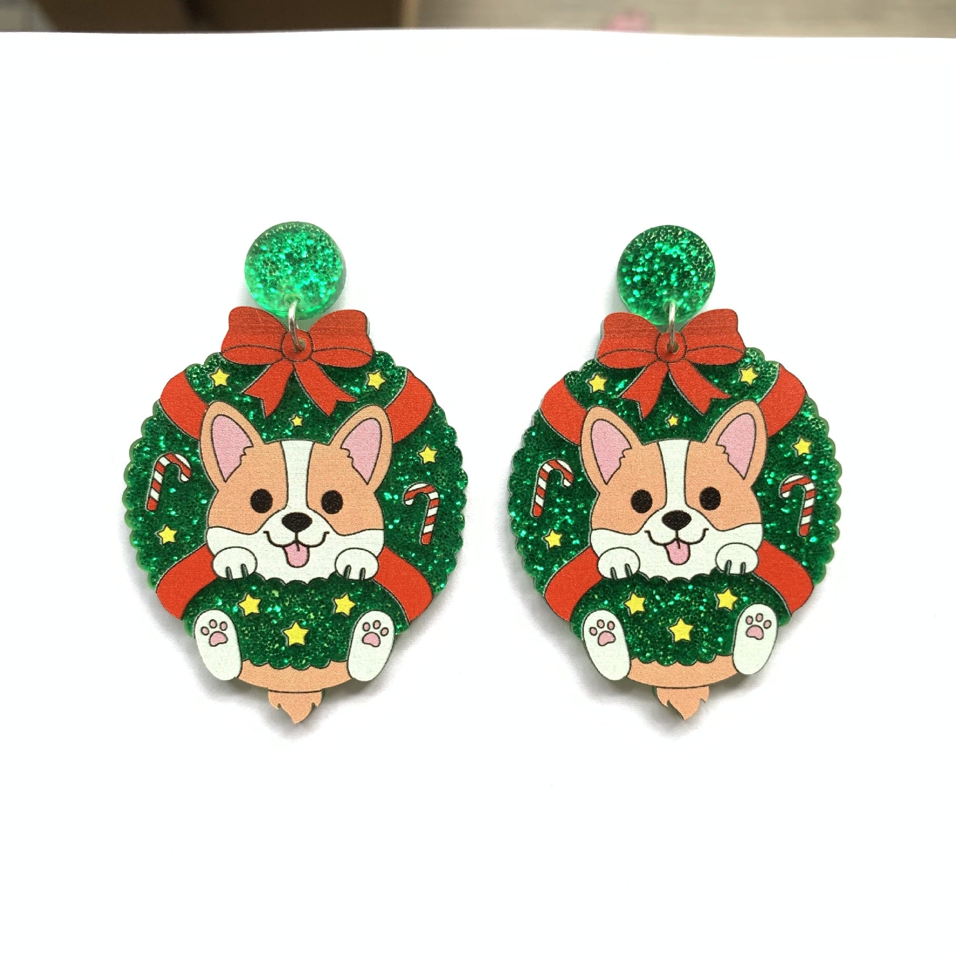 Wholesale Puppy, Kitten, Sloth, Christmas Wreath, Bow Tie, Acrylic Earrings