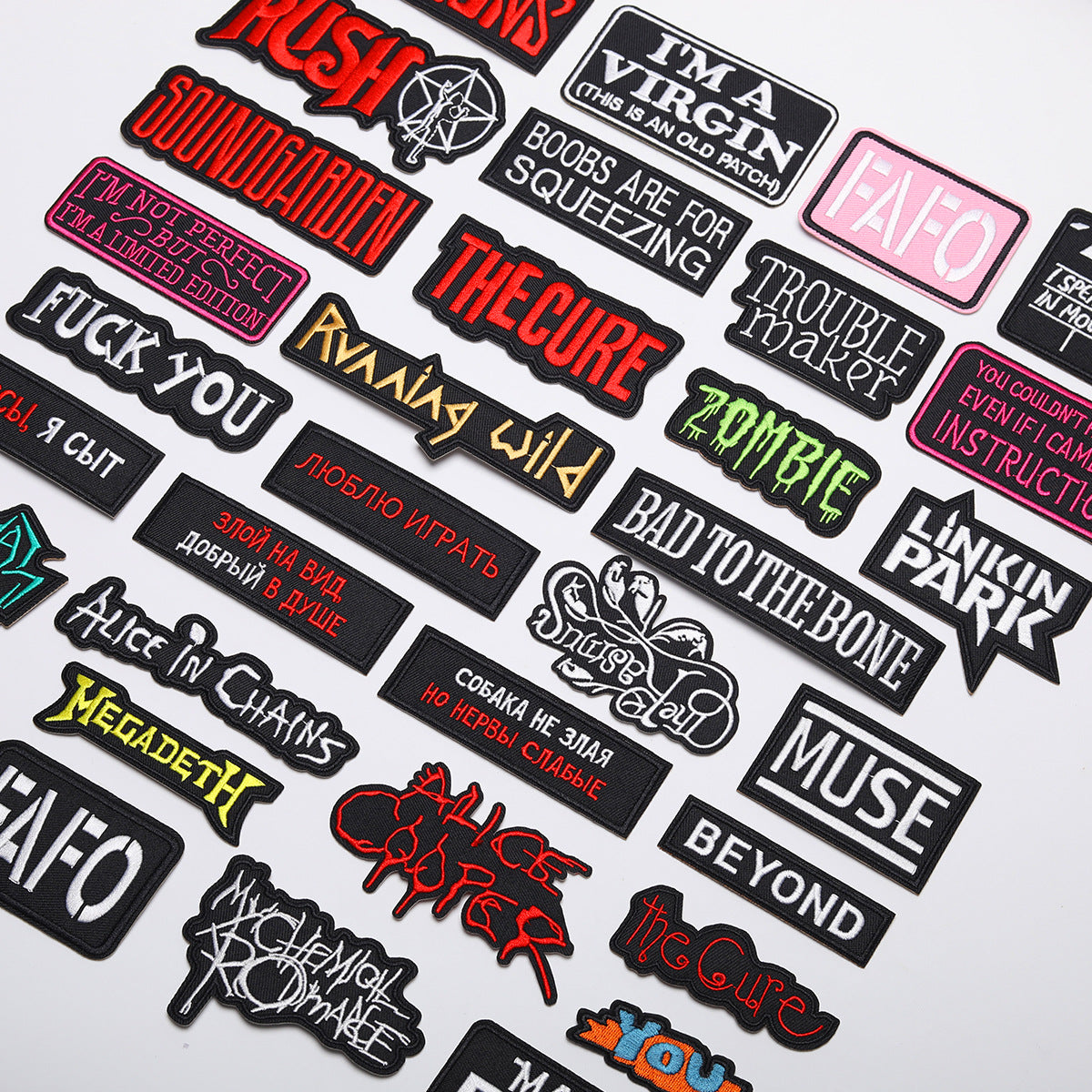 Wholesale Twill Embroidered Alphabet Patches Black White Rectangle Applique 33 Styles For Sweater DIY Craft Supply