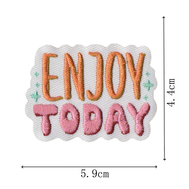 Wholesale Embroidered Inspirational Quote Patches Set 22 Pieces Star Motif Iron On Decorative Fashion Accessory For Coats Gift