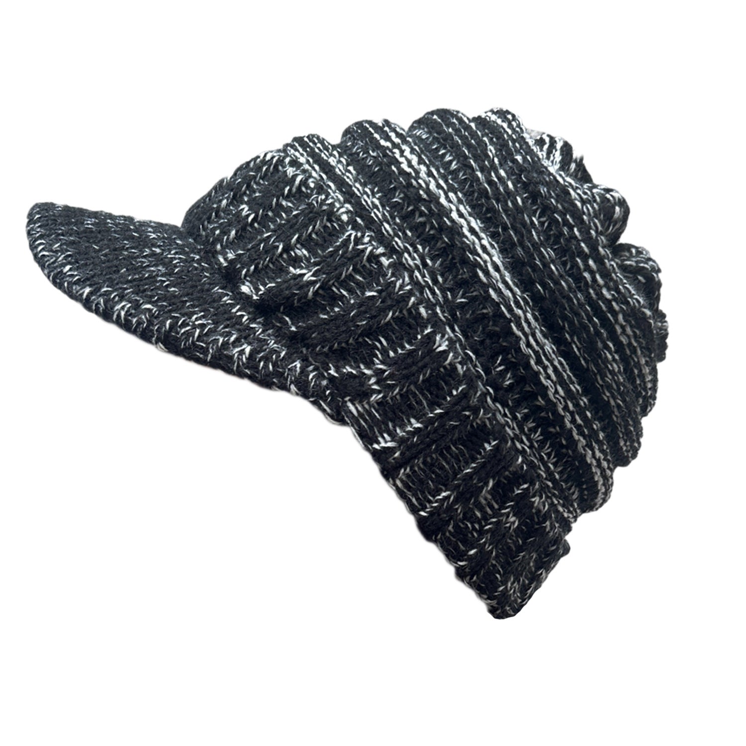 Wholesale Autumn and Winter Striped Duck Tongue Curled Edge Striped Wool Knitted Hat