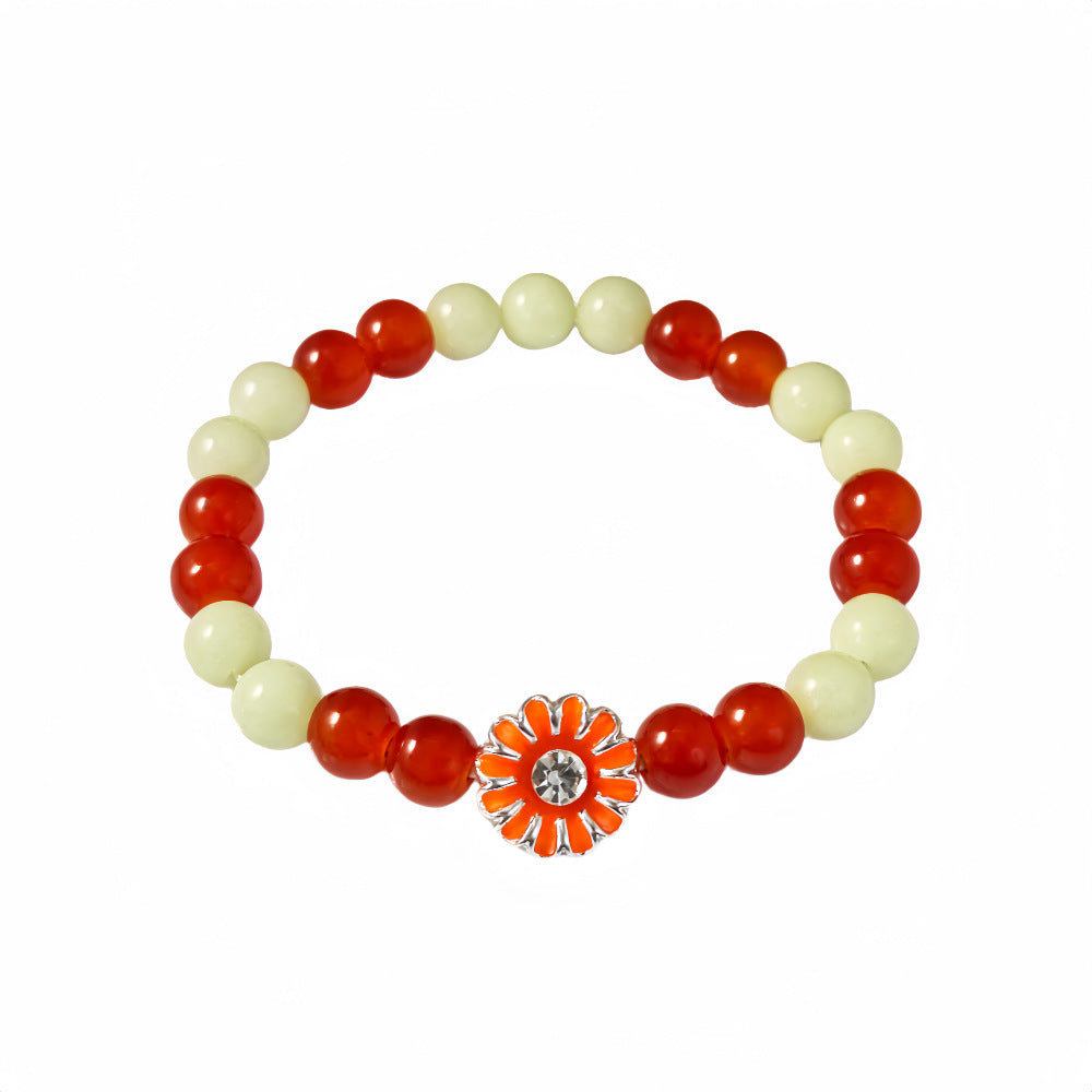 Wholesale 4pcs Luminous  Bracelet Environmentally Friendly Glass/glazed Flower