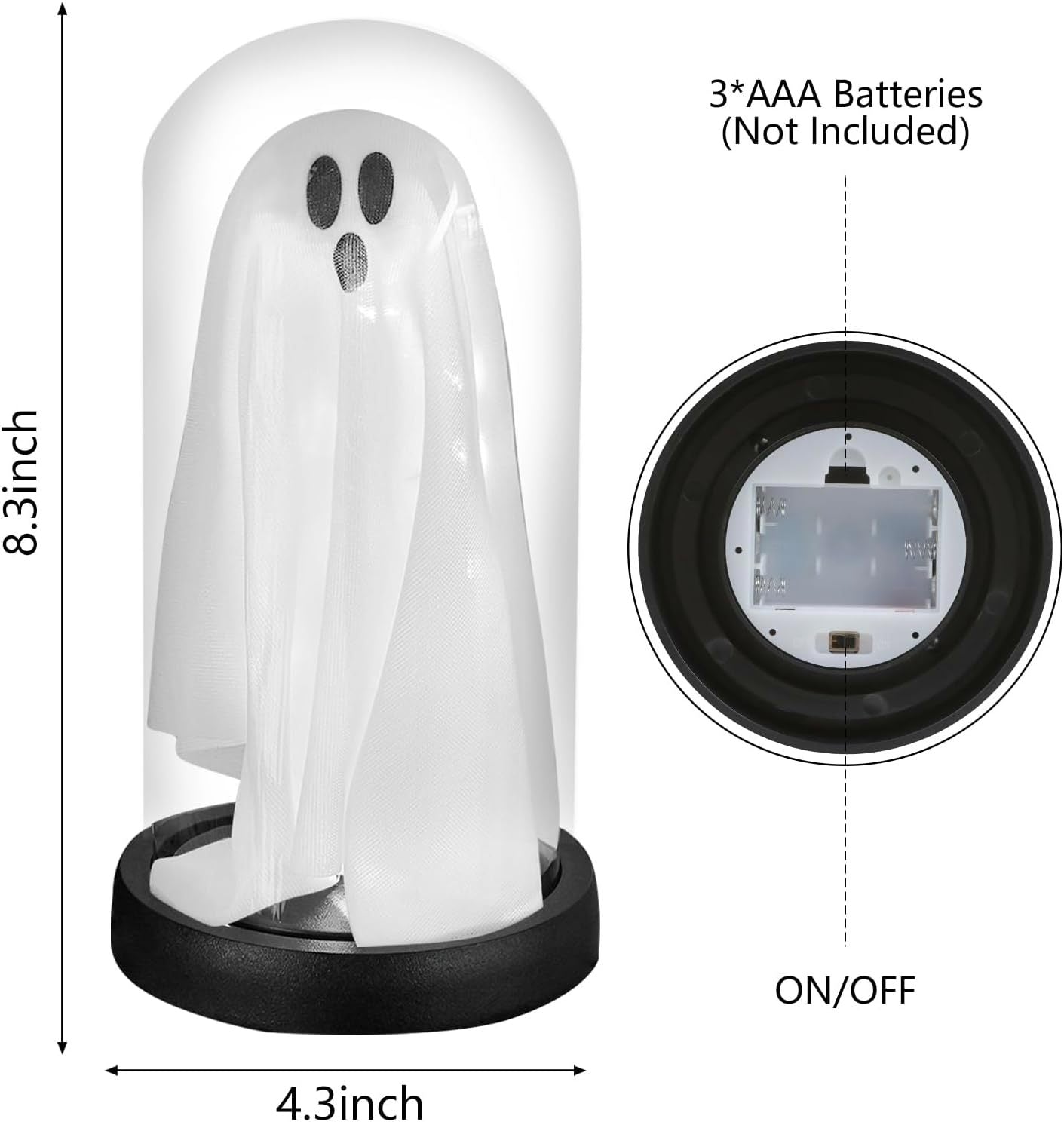 Wholesale Halloween Decoration Glowing Ghost in Glass Clock