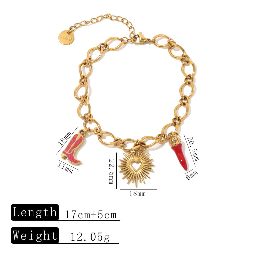 Wholesale Pearl Starfish Moon Cross Pendant Jewelry Bracelet