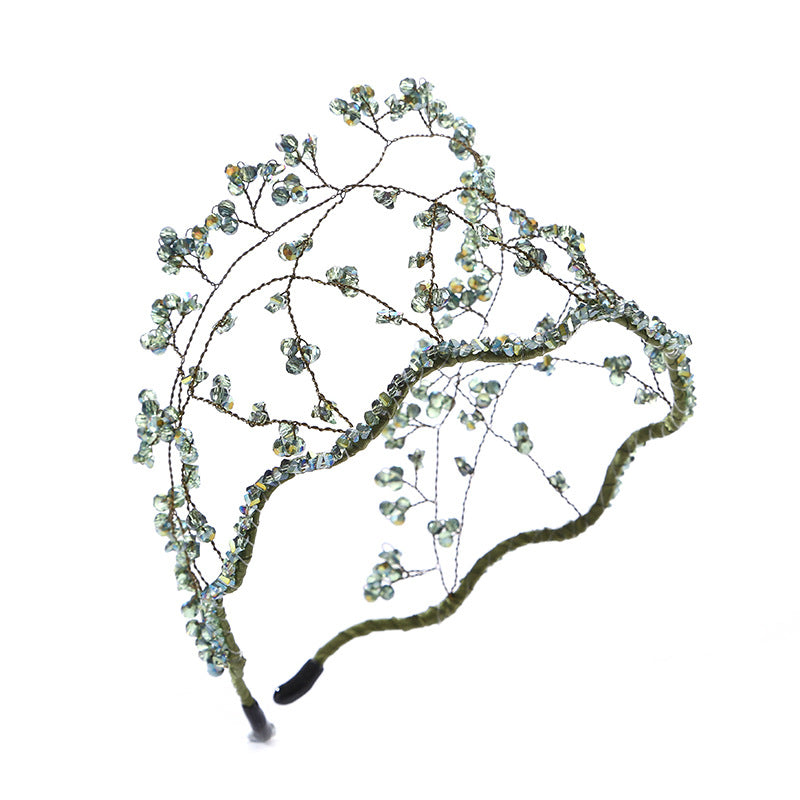 Wholesale Handmade Beaded Delicate Crystal Braided Mesh Headbands