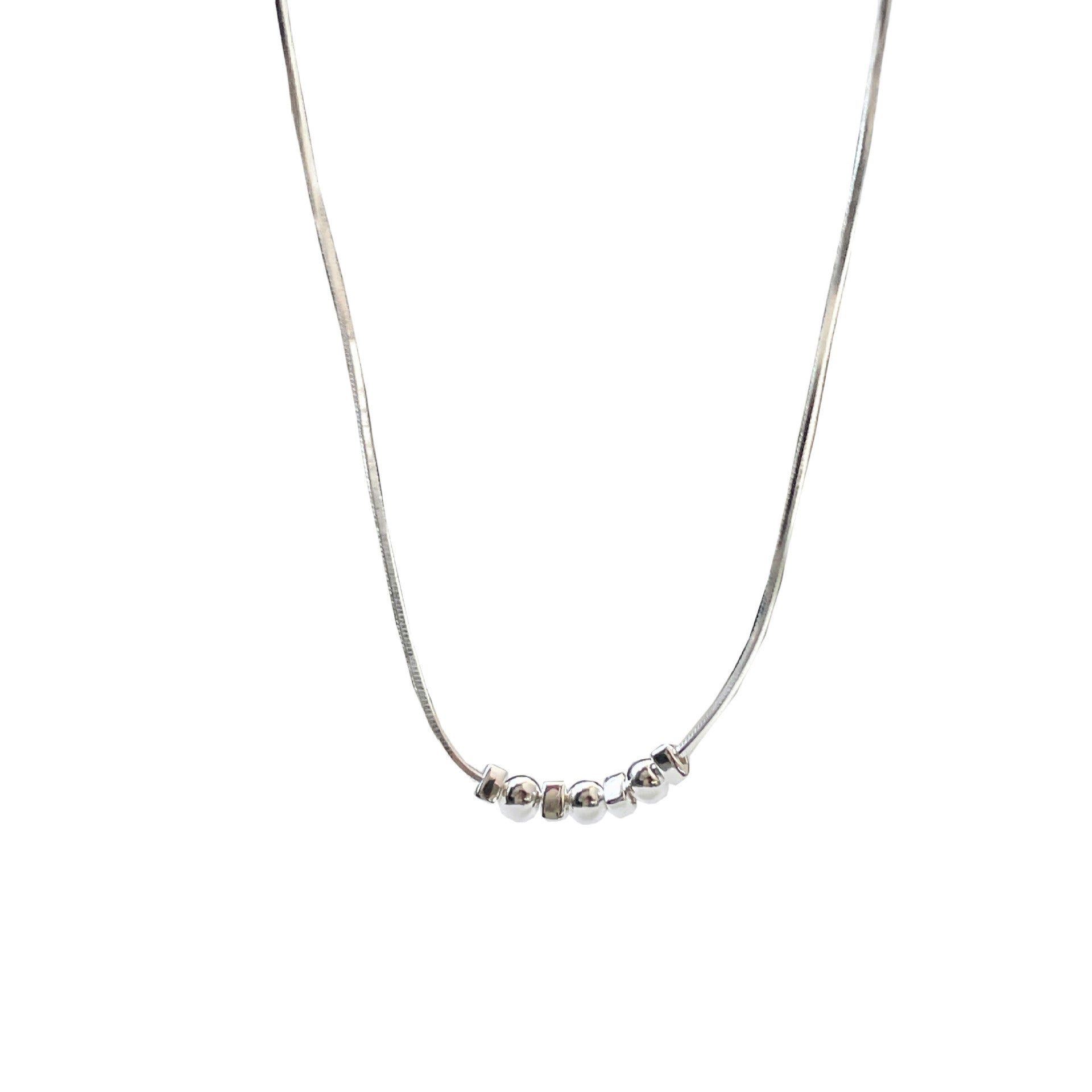 Wholesale 925 Sterling Silver Small Round Bead Necklace Clavicle Chain