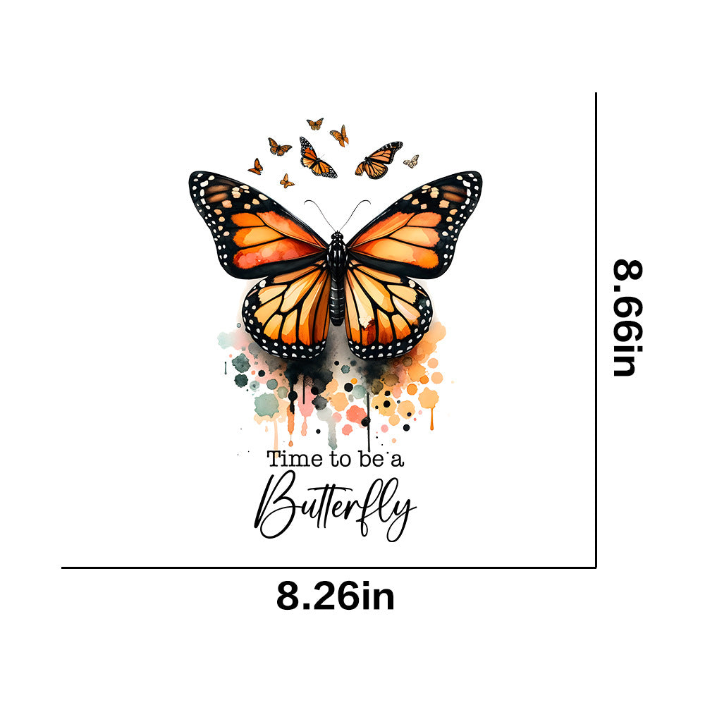 Wholesale 10pcs  color butterfly printing hot stamping  UV DTF Ready to Press Transfers Wraps
