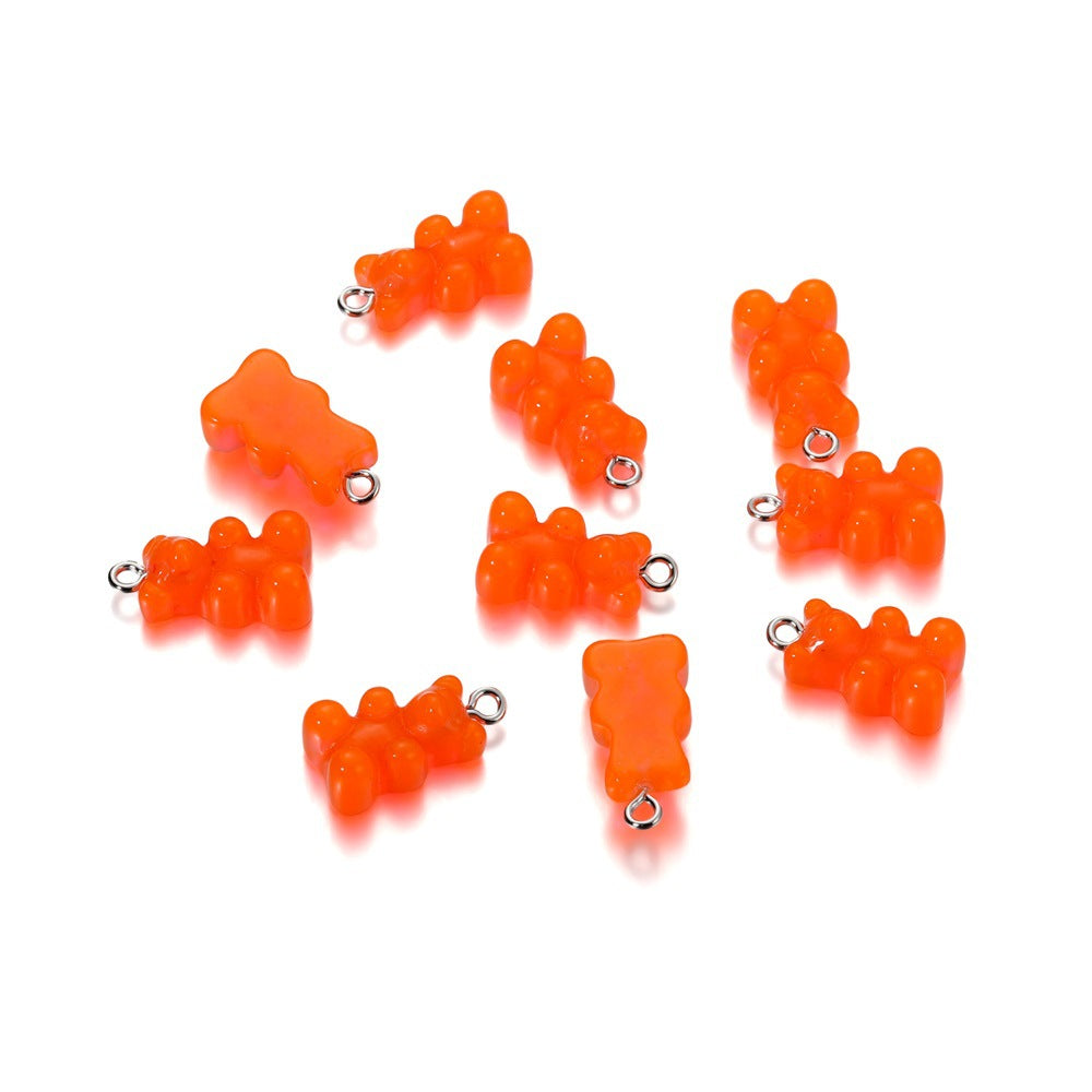 Wholesale 10pcs/pack Candy Color Cartoon Bear Pendant Beads