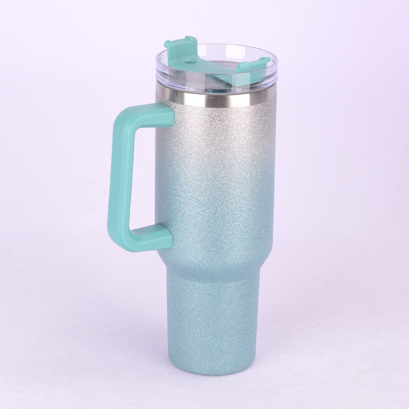 Wholesale stainless steel thermos cup 40oz car cup with handle vacuum large capacity portable sports kettle ice bully