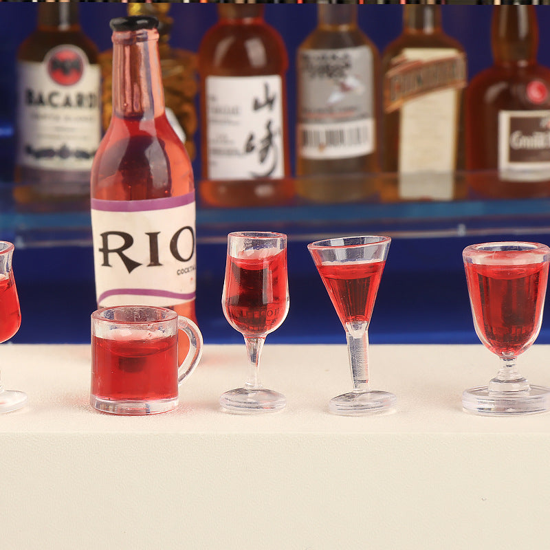 Wholesale Miniature Food Play Mini Red Wine Glass Accessories