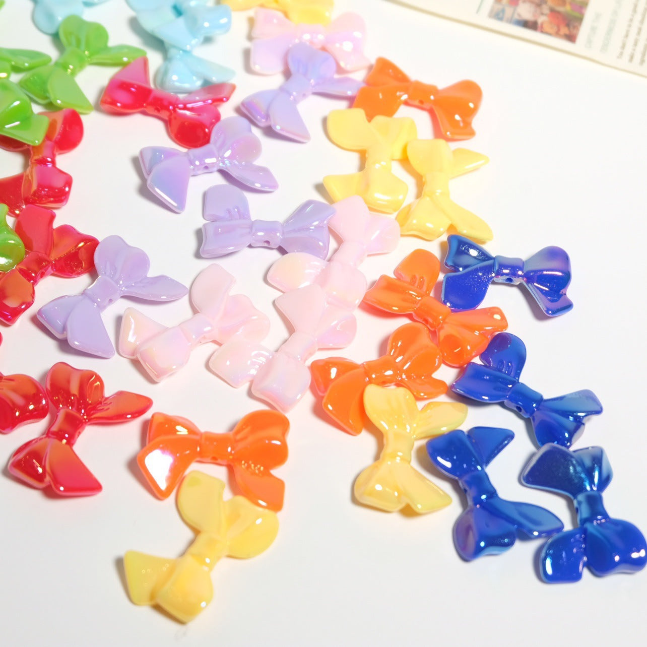 Wholesale 10pcs/pack UV Color Plated Bow Beads