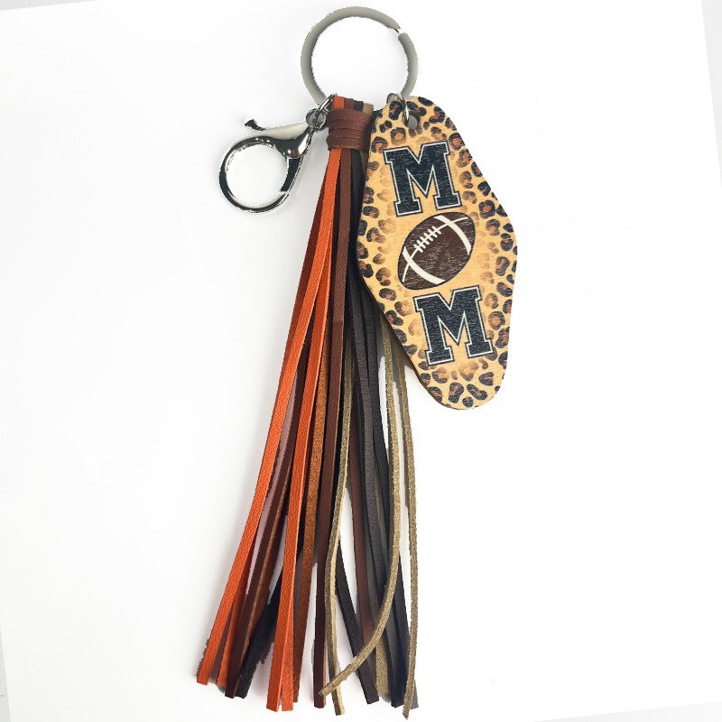 Wholesale Mother's Day Sports Baseball Football Western Tassel Keychain