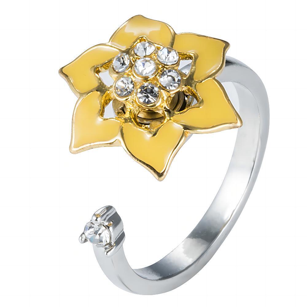 Wholesale Rotating Sunflower Daisy Adjustable rings
