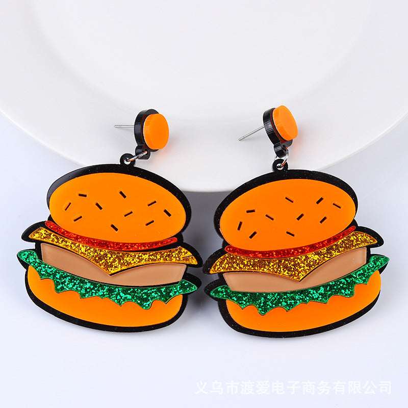 Wholesale Hamburger Donuts and Acrylic Earrings