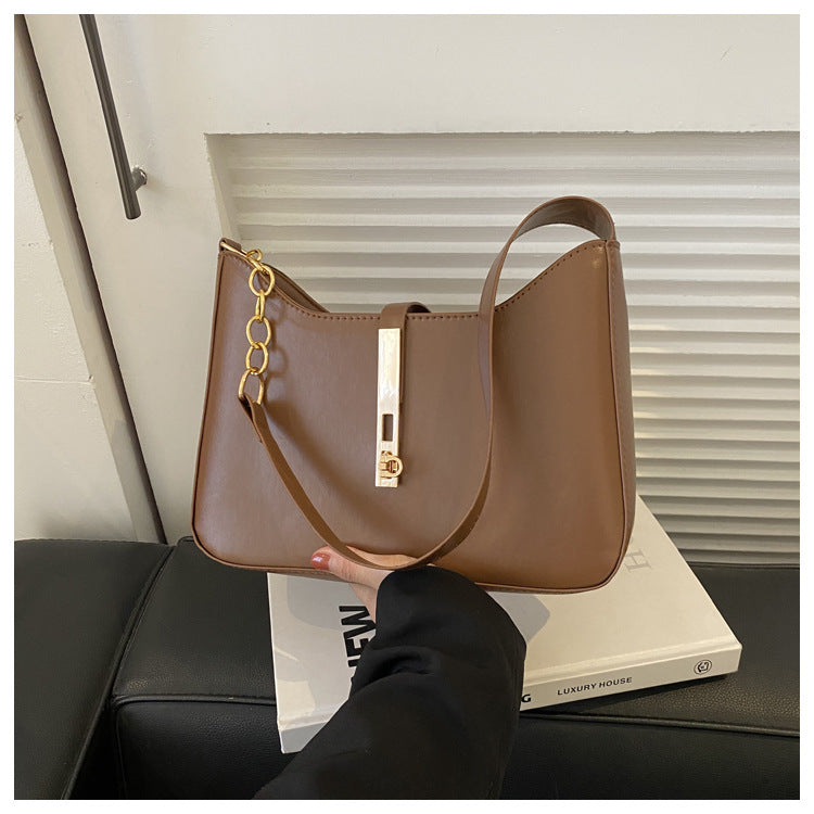 Wholesale Casual Simple Retro Fashion Lock Shoulder Underarm Bag