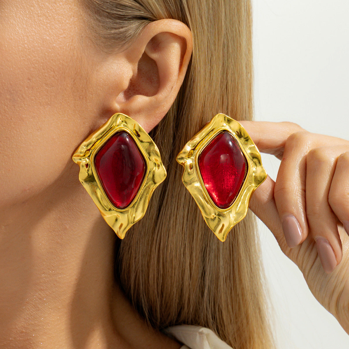 Wholesale Geometric Irregular Folded Acrylic Earrings