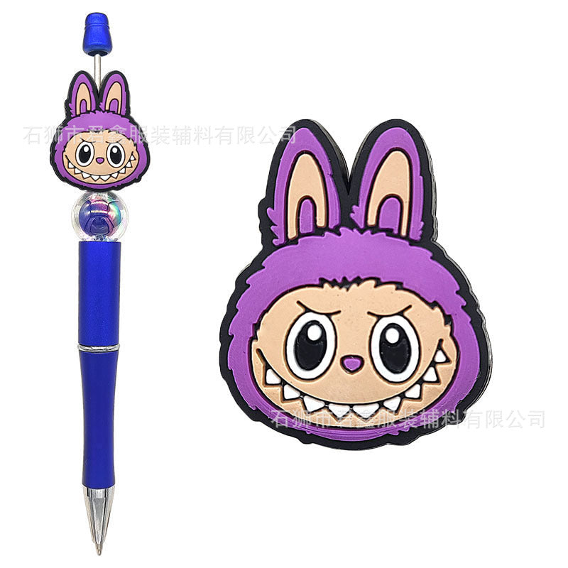 Wholesale 100pcs/pack Cartoon Monster Image Glue Pen Beads  Pen Beads Focus Beads