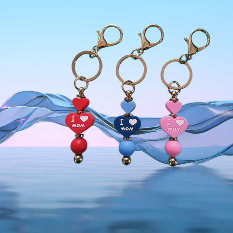 Llavero con cuentas de vaca de silicona al por mayor