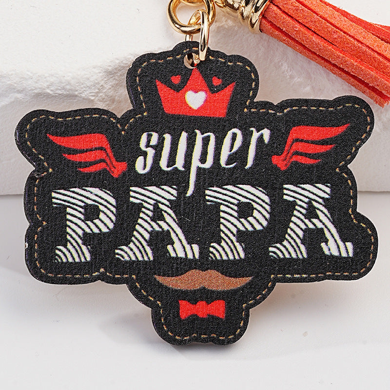 Wholesale Metal Father's Day Tassel Keychain