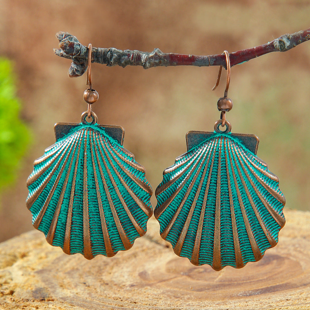 Wholesale Stylish Bohemian Hollow Out Alloy Earrings Retro Geometric Leaves Design Drop Earrings For Women Trendy Fashion Jewelry Accessory